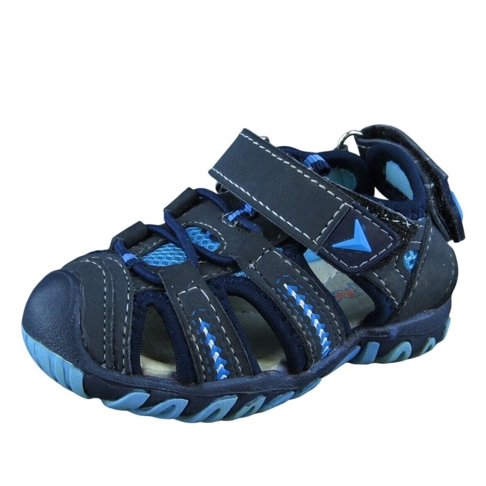 Apakowa Boys Fisherman Sandals Size 21 Blue Synthetic Hook & Loop